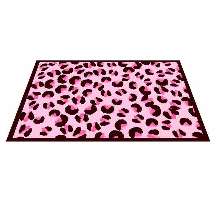Rosa leopardmönster Vinylmatta djurtryck - Tenstickers