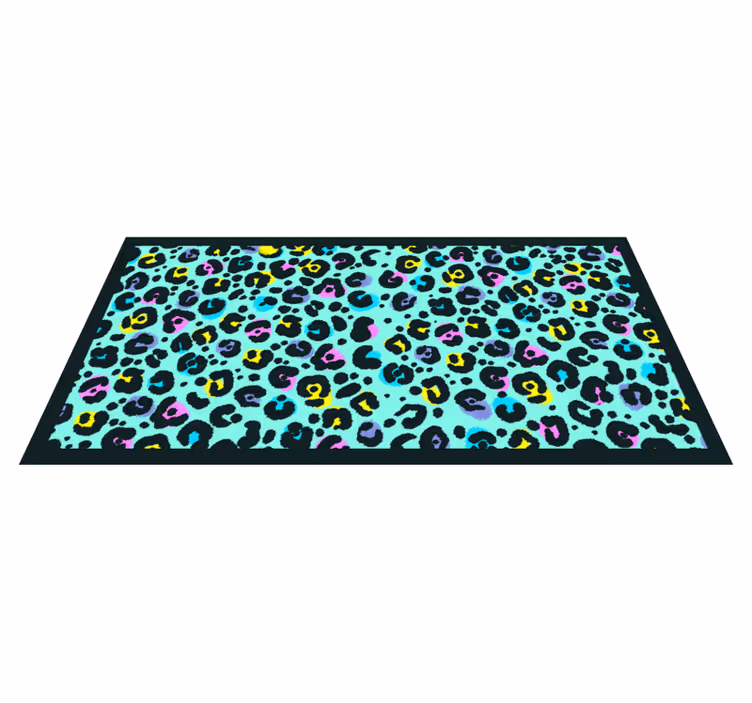 Regnbåge leopard djur tryck vinyl matta - Tenstickers