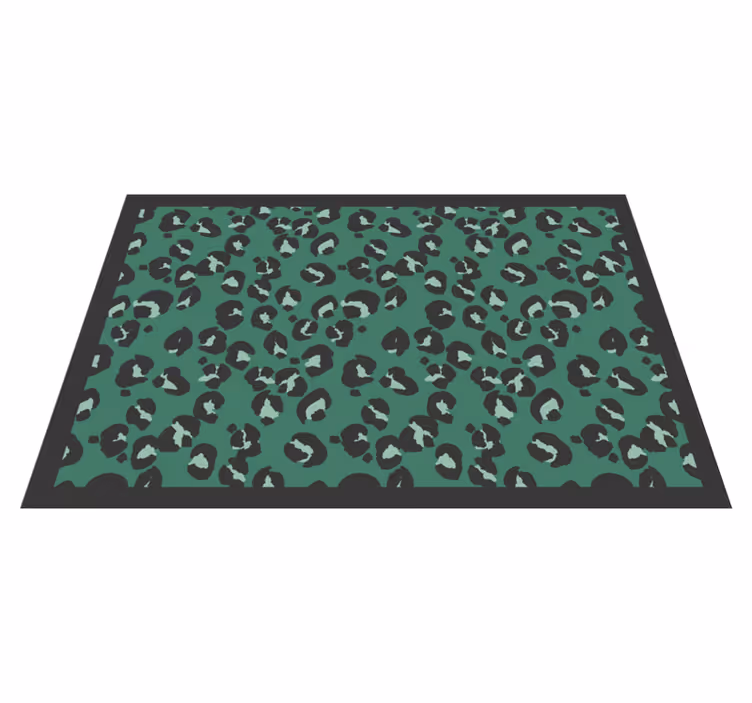 Salvia grön leopardtryck djurmatta vinylmatta - Tenstickers