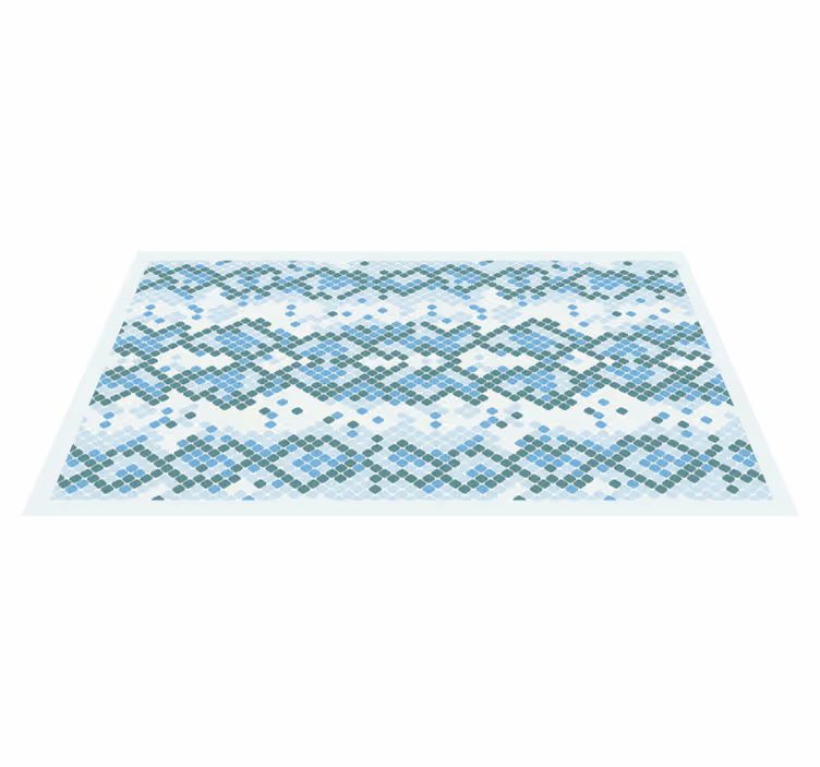 Blå kaklad design Vinylmatta Mosaik - Tenstickers