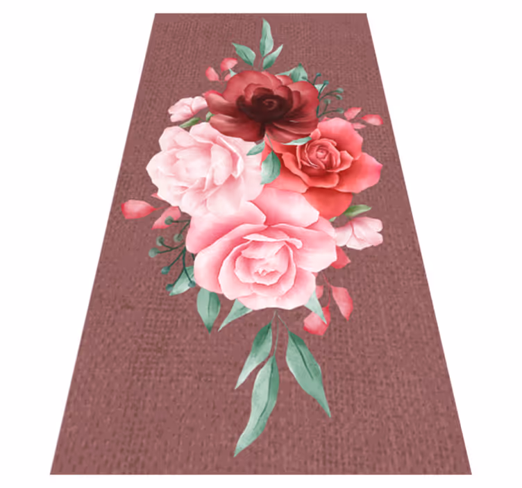 Pion linje blommor matta - Tenstickers
