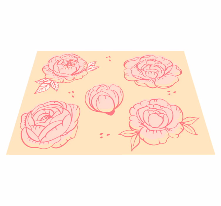 Rosa blommotiv Vinylmatta blommor och växter - Tenstickers