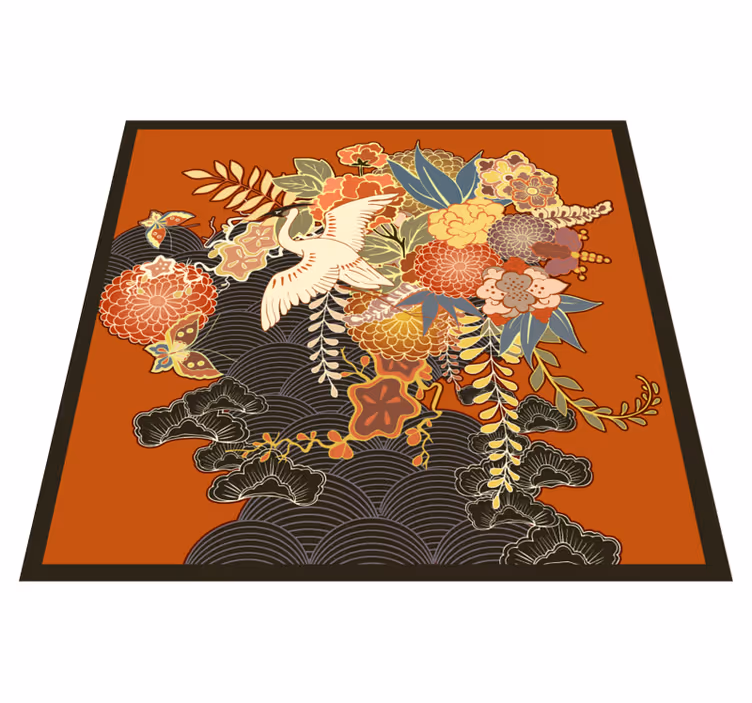 Utarbetat botaniskt element Vinylmatta blommor och växter - Tenstickers