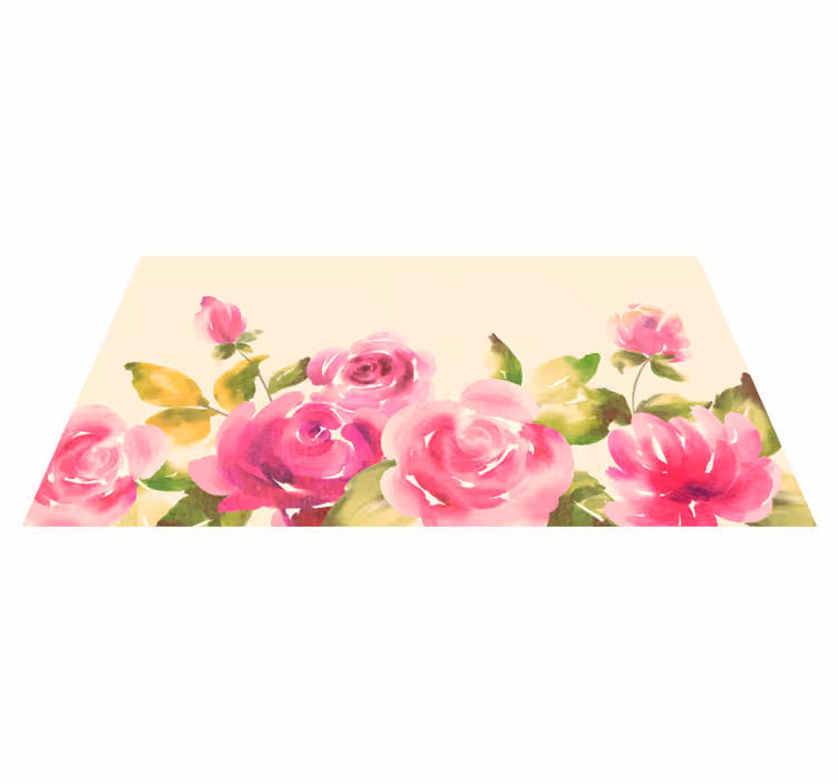 Vinylmatta blommor och växter rosa blommor design - Tenstickers