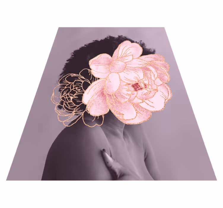 Graciös botanisk silhuett Vinylmatta Vardagsrum - Tenstickers