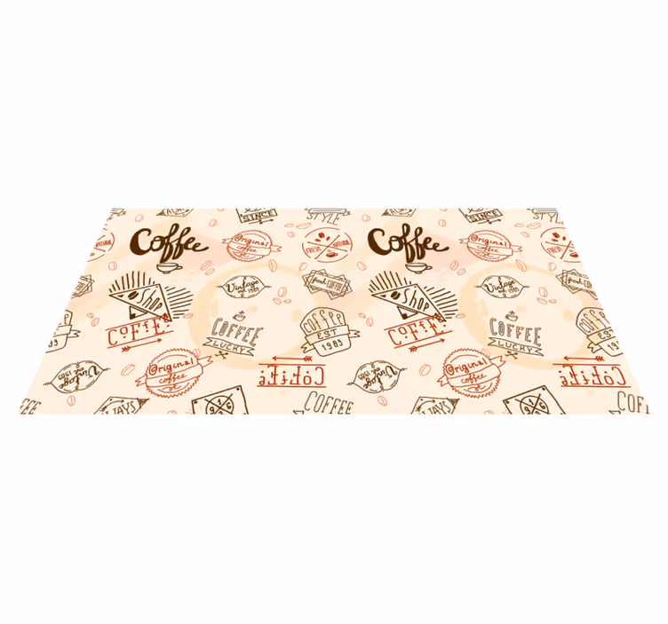 Kaffeinspirerat mönster Vinylmatta Kök - Tenstickers