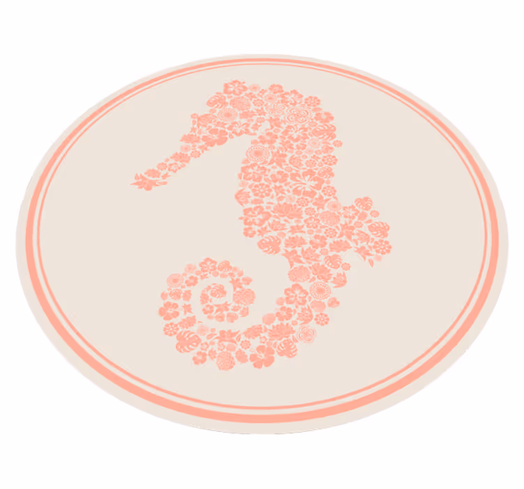 Sjöhäst blommönster Vinylmatta blommor och växter - Tenstickers