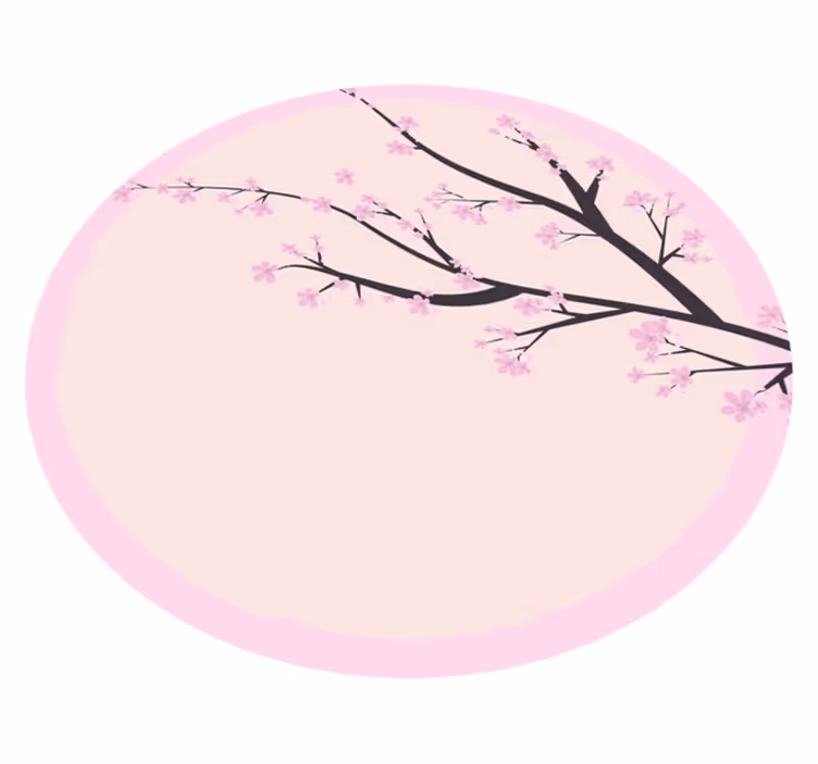 Körsbärsblomsgren Vinylmatta blommor och växter - Tenstickers