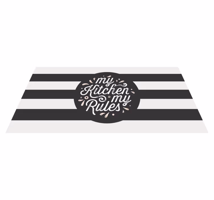 Mitt kök min regler retro kök vinyl matta - Tenstickers