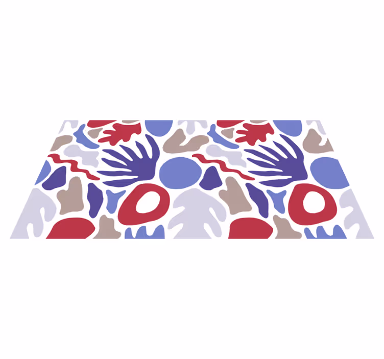 Abstrakt formmönster Vinylmatta minimalistisk - Tenstickers