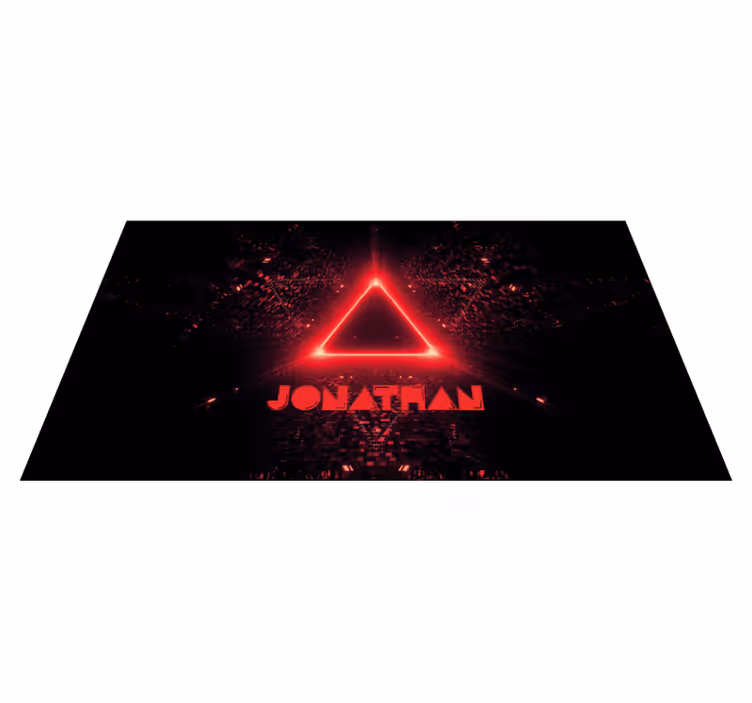Neon triangel med namn Vinylmatta Ungdom - Tenstickers