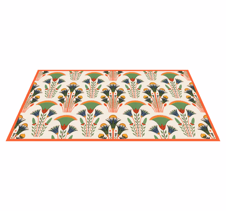 Skandinaviskt vintagemönster Vinylmatta blommor och växter - Tenstickers