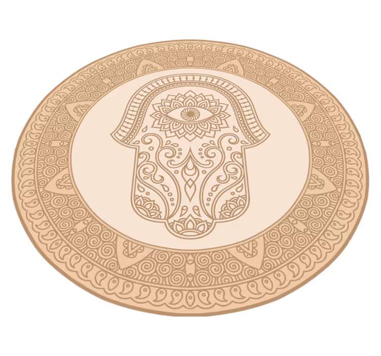 Beige fatima handsymbol Vinylmatta Mandala - Tenstickers