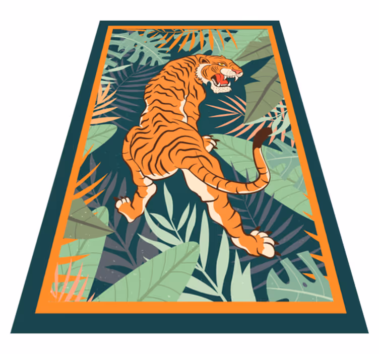 Vild tigerillustration Vinylmatta djur - Tenstickers