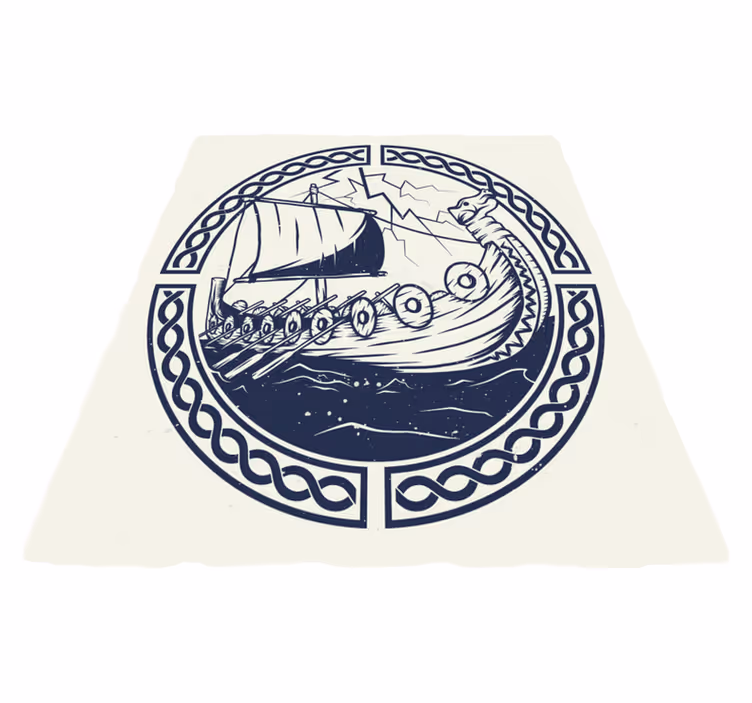 Vikingaskeppsmotiv Vinylmatta modern - Tenstickers