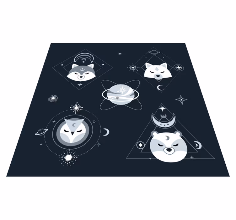 Kosmiska djuransikten Andra Vinylmattor - Tenstickers