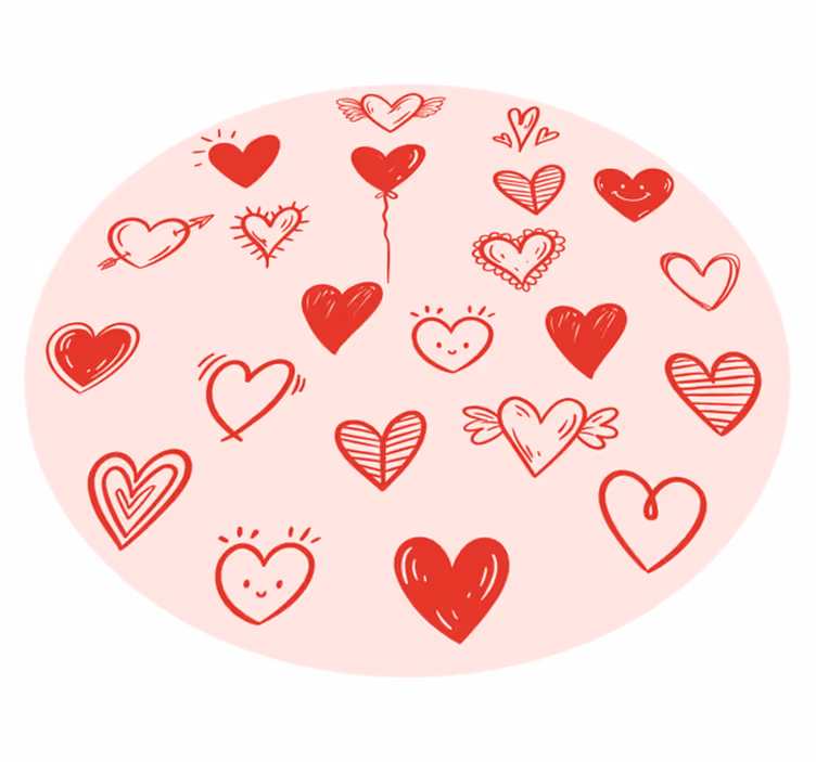 Hjärtaillustration Vinylmatta Ungdom - Tenstickers