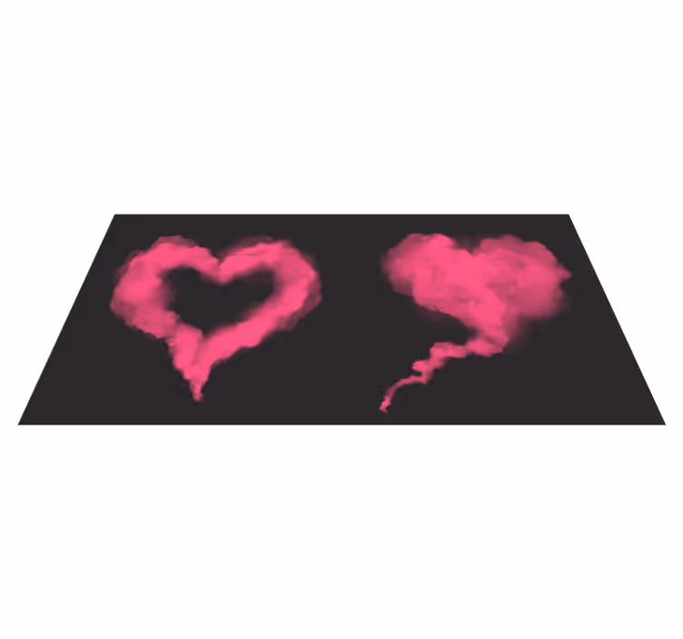 Rosa hjärtdis Vinylmatta sovrum - Tenstickers