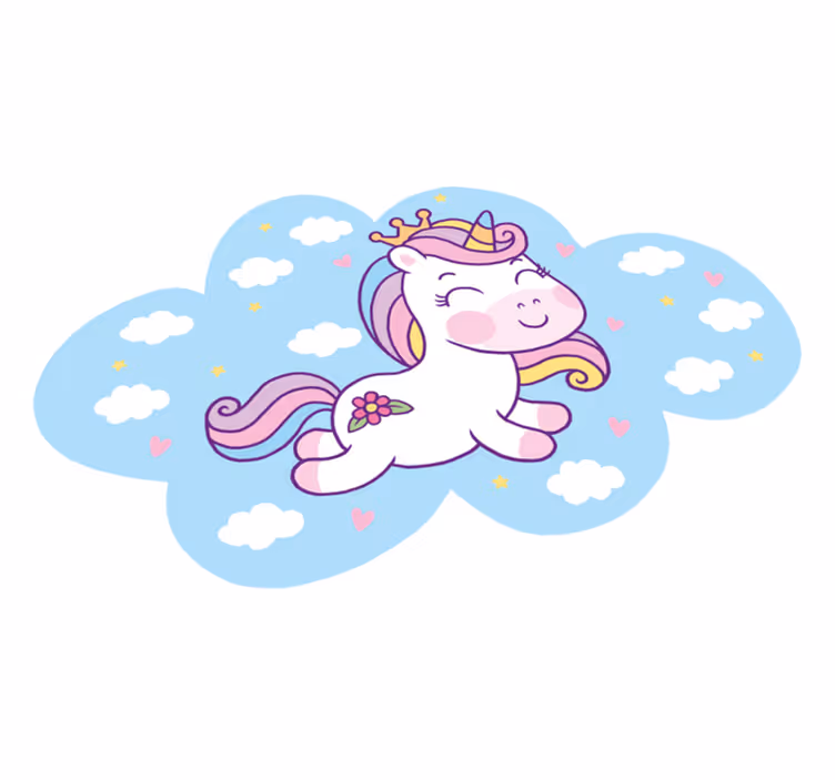 Unicorn med regnbågsman vinyl vinylmatta - Tenstickers