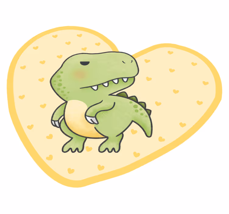 Hjärtformad dinosaurie Vinylmatta Barn - Tenstickers