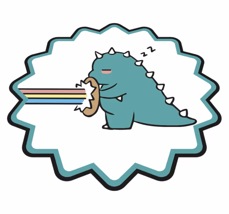 Dinosaurie tecknade sovande barn vinyl matta - Tenstickers