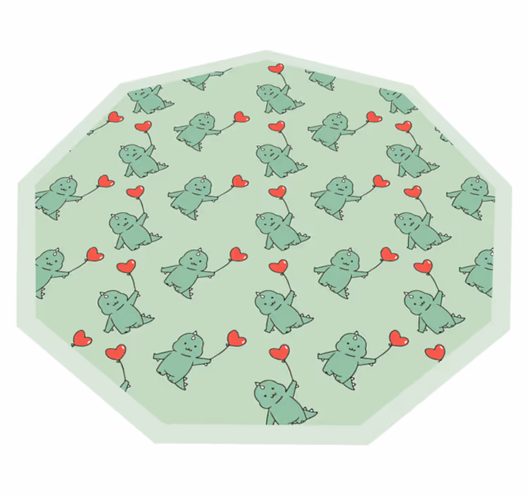 Dinosaurie tecknade innehav ballong vinyl matta - Tenstickers