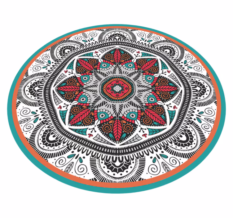 Stora runda golvplattor i mandala kök - Tenstickers