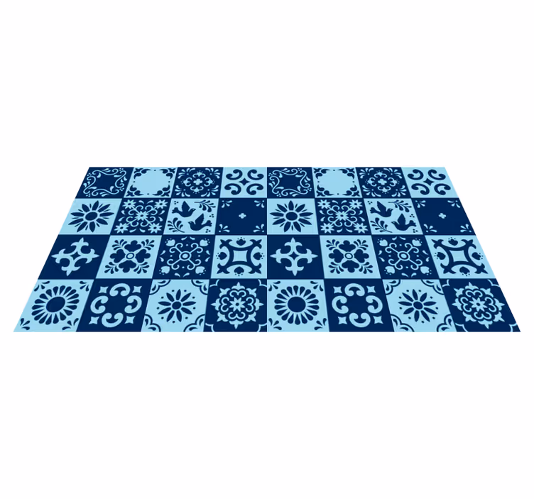Blå mosaik Vinylmatta kakeleffekt - Tenstickers