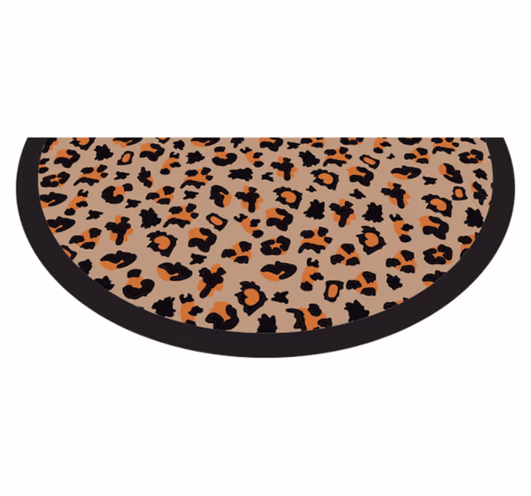 Halv rund leopardmatta djurmynt vinylmatta - Tenstickers