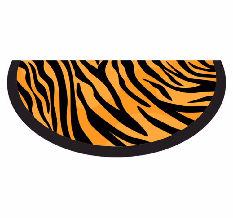 Halv rund tiger matta djur tryck vinyl matta - Tenstickers