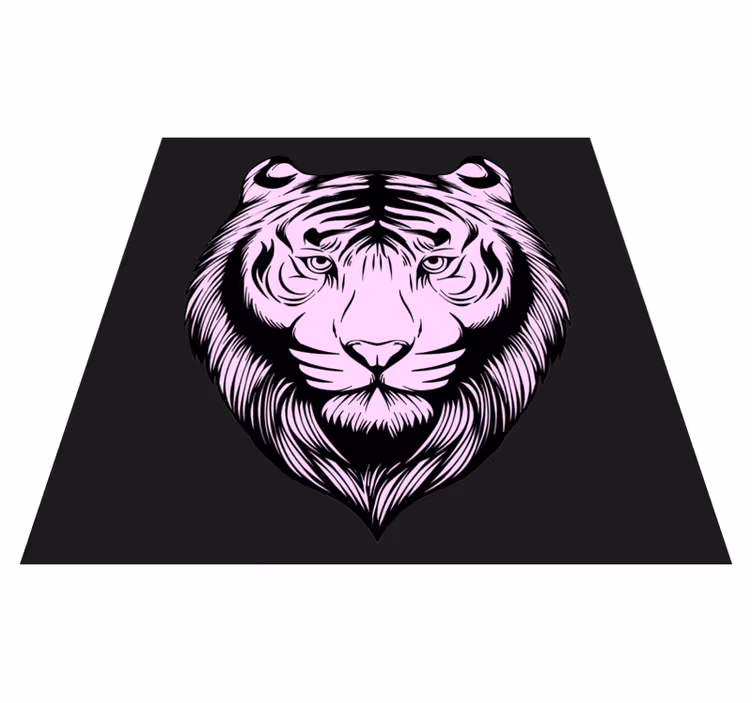 Vild rosa tiger Vinylmatta djur - Tenstickers