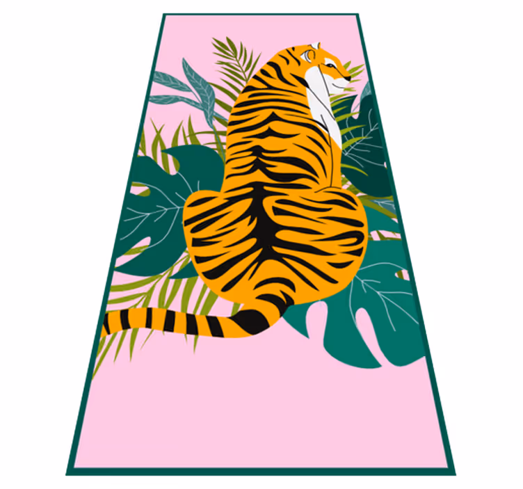 Tigerrosa vävd kastmattor av vinyl - Tenstickers