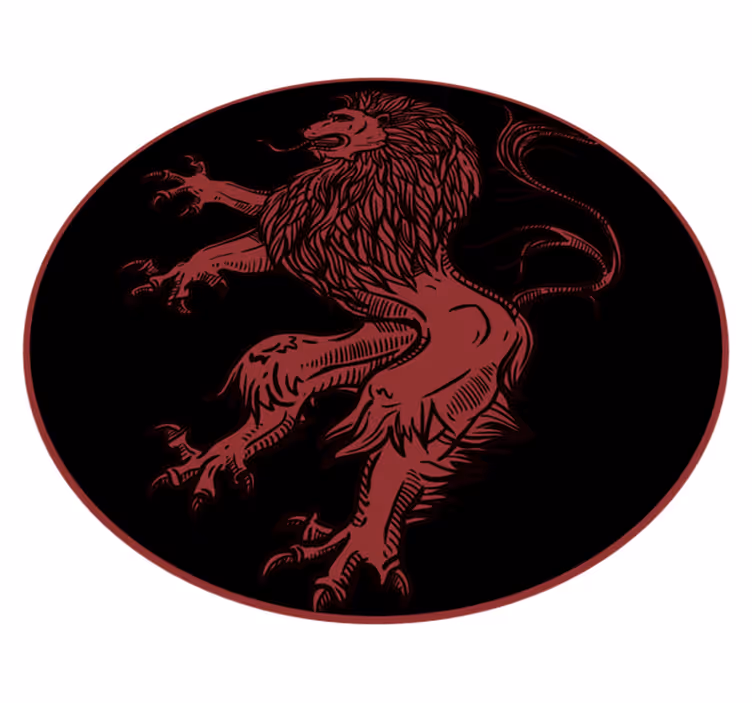 Forntida lejon design djur tryck vinyl matta - Tenstickers