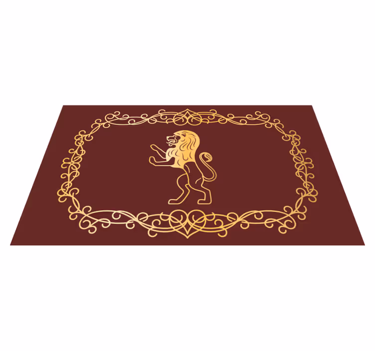 Persiska lejon design djur tryck vinyl matta - Tenstickers