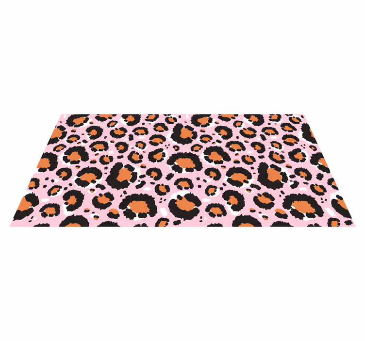 Rosa leopardmönster djurmatta vinylmatta - Tenstickers