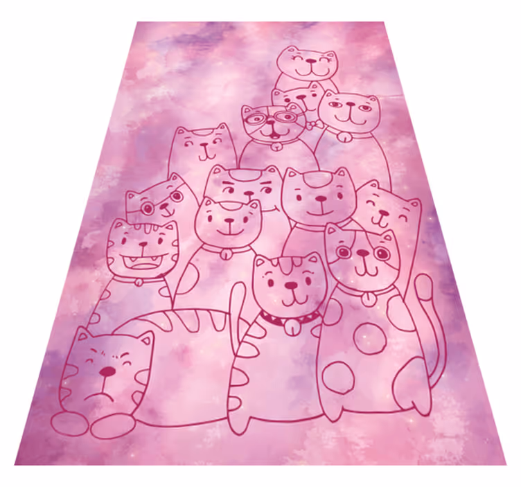 Lekfull kattsamling Andra Vinylmattor - Tenstickers