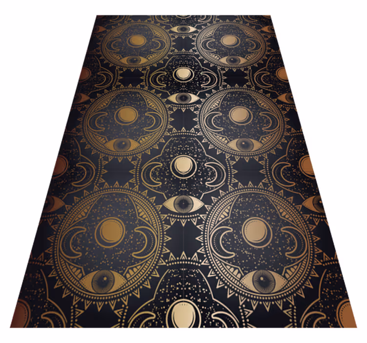 Himmelskt svart motiv Vinylmatta Mandala - Tenstickers