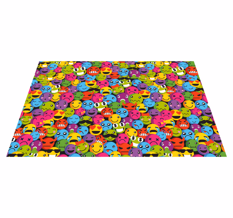 Emoji komposition tonåring vinyl matta - Tenstickers