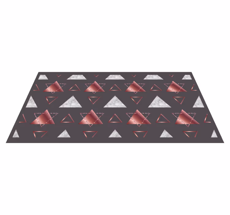 Rosa och grå trianglar Vinylmatta geometrisk - Tenstickers
