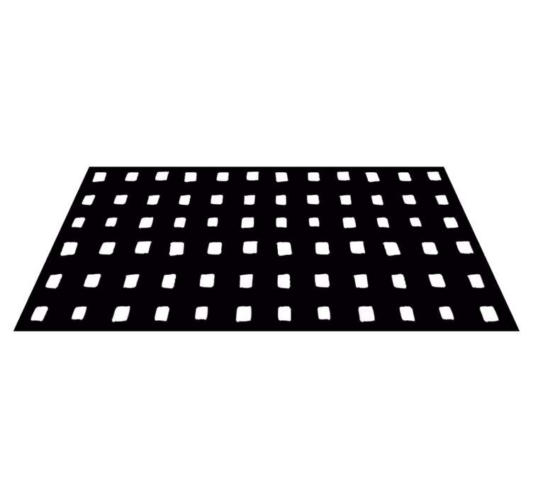 Svartvitt fyrkantigt mönster Vinylmatta minimalistisk - Tenstickers