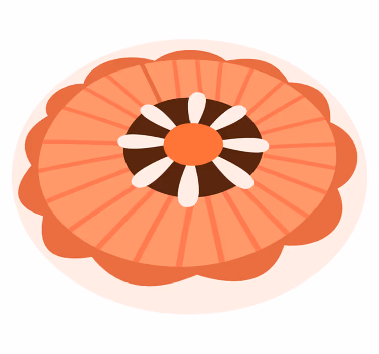 Blommigt cirkulärt element Vinylmatta blommor och växter - Tenstickers