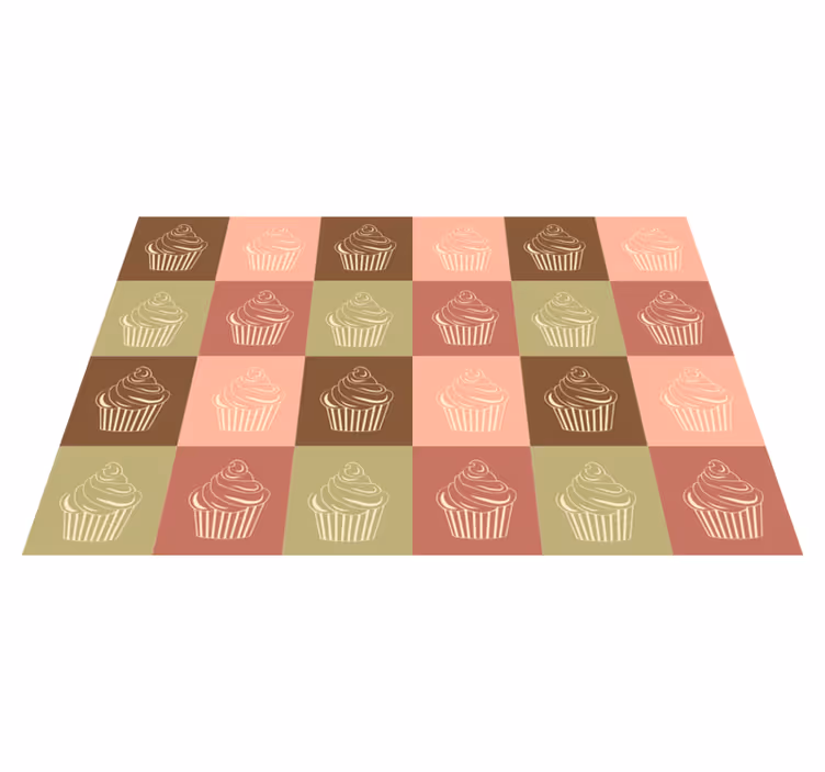 Vintage cupcakes vintage vinyl matta - Tenstickers