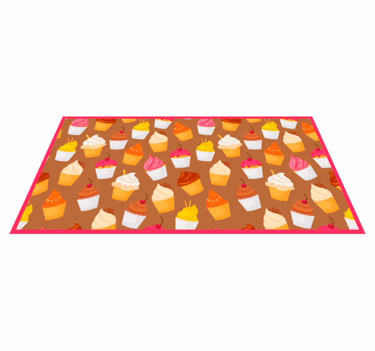 Cupcake mönster modern vinyl matta - Tenstickers