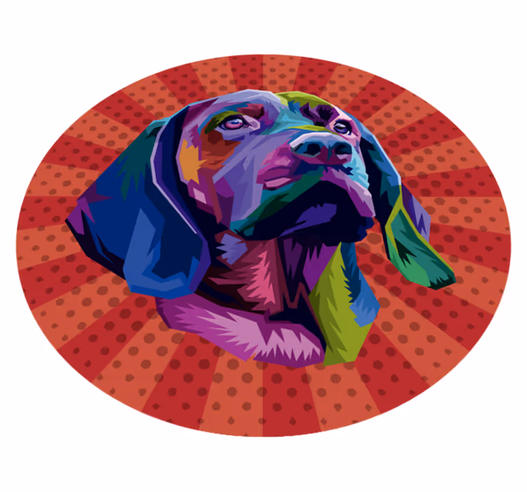 Hund pop art djur vinyl matta - Tenstickers
