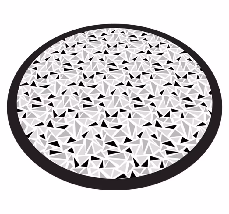 Svarta och grå trianglar Vinylmatta geometrisk - Tenstickers