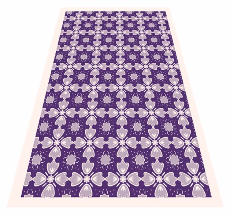 Lila kakeldesign Vinylmatta blommor och växter - Tenstickers