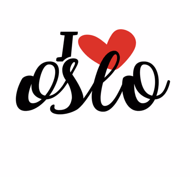 Innerlig oslo kärlek Vinylmattor med fraser - Tenstickers