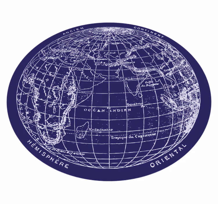 Cirkulär världskarta vinylmatta - Tenstickers