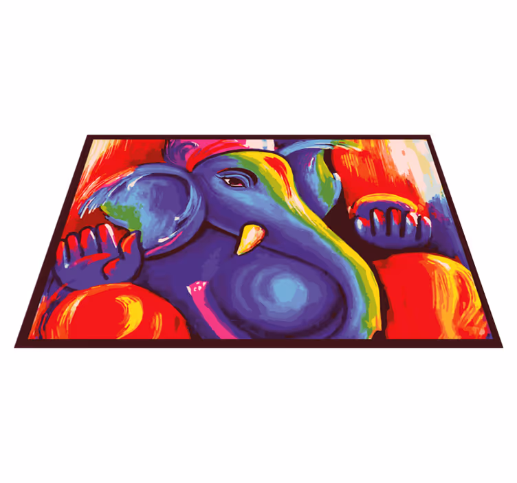 Modern konst elefant färgglad modern matta - Tenstickers