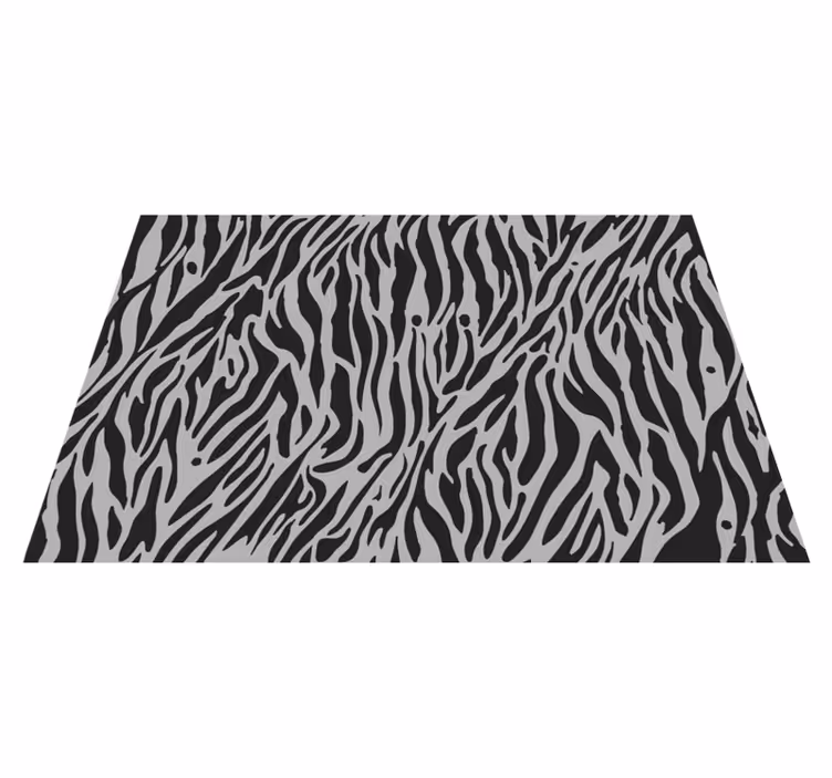 Grå zebra djur tryck vinyl matta - Tenstickers